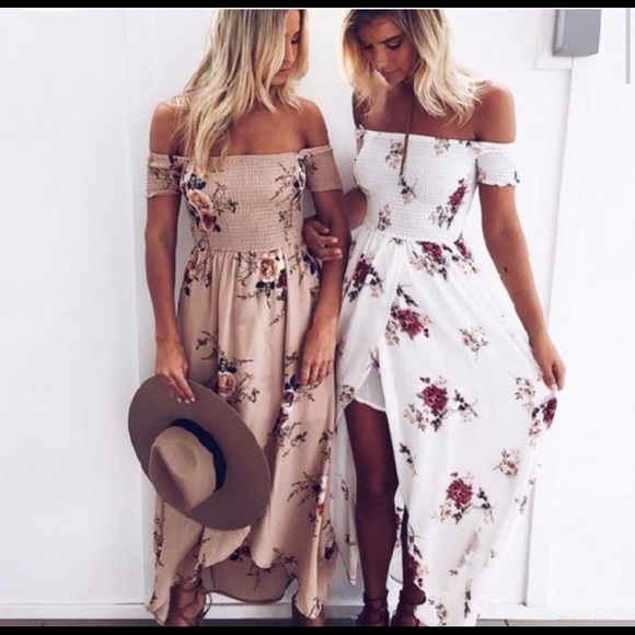 Summer Boho Off-shoulder Floral Dress - Picture 3 of 3